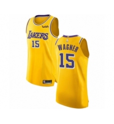 Men's Los Angeles Lakers #15 Moritz Wagner Authentic Gold Basketball Jersey - Icon Edition