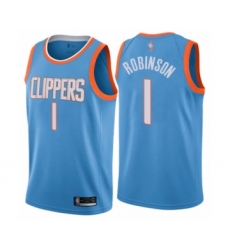Men's Los Angeles Clippers #1 Jerome Robinson Authentic Blue Basketball Jersey - City Edition