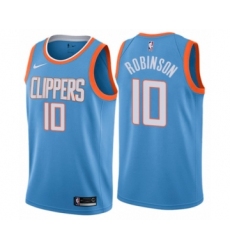 Men's Nike Los Angeles Clippers #10 Jerome Robinson Swingman Blue NBA Jersey - City Edition