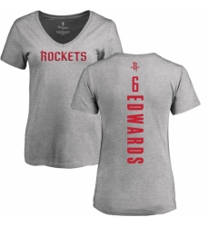 NBA Women's Nike Houston Rockets #6 Vincent Edwards Ash Backer T-Shirt
