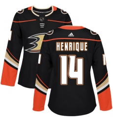 Women's Adidas Anaheim Ducks #14 Adam Henrique Authentic Black Home NHL Jersey