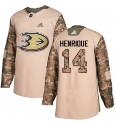 Youth Adidas Anaheim Ducks #14 Adam Henrique Authentic Camo Veterans Day Practice NHL Jersey