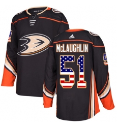 Men's Adidas Anaheim Ducks #51 Blake McLaughlin Authentic Black USA Flag Fashion NHL Jersey