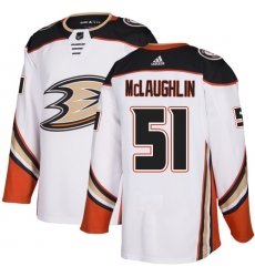Men's Adidas Anaheim Ducks #51 Blake McLaughlin Authentic White Away NHL Jersey