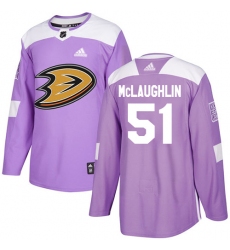 Youth Adidas Anaheim Ducks #51 Blake McLaughlin Authentic Purple Fights Cancer Practice NHL Jersey