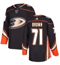 Youth Adidas Anaheim Ducks #71 J.T. Brown Authentic Black Home NHL Jersey