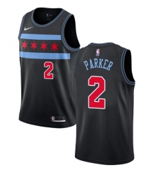 Men's Nike Chicago Bulls #2 Jabari Parker Swingman Black NBA Jersey - City Edition