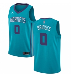 Men's Nike Jordan Charlotte Hornets #0 Miles Bridges Swingman Teal NBA Jersey - Icon Edition