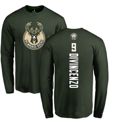 NBA Nike Milwaukee Bucks #9 Donte DiVincenzo Green Backer Long Sleeve T-Shirt