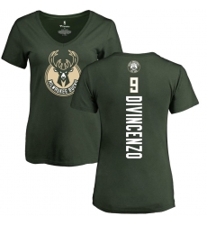 NBA Women's Nike Milwaukee Bucks #9 Donte DiVincenzo Green Backer T-Shirt