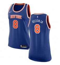 Women's Nike New York Knicks #8 Mario Hezonja Swingman Royal Blue NBA Jersey - Icon Edition