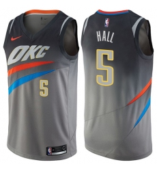 Women's Nike Oklahoma City Thunder #5 Devon Hall Swingman Gray NBA Jersey - City Edition