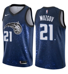 Men's Nike Orlando Magic #21 Timofey Mozgov Swingman Blue NBA Jersey - City Edition