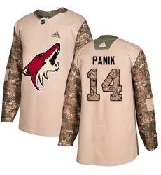 Men's Adidas Arizona Coyotes #14 Richard Panik Authentic Camo Veterans Day Practice NHL Jersey