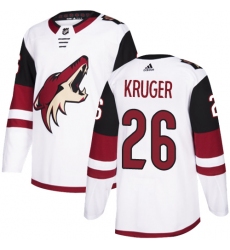 Youth Adidas Arizona Coyotes #26 Marcus Kruger Authentic White Away NHL Jersey