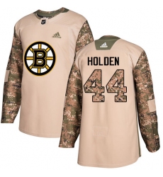 Youth Adidas Boston Bruins #44 Nick Holden Authentic Camo Veterans Day Practice NHL Jersey