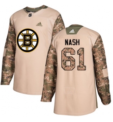 Men's Adidas Boston Bruins #61 Rick Nash Authentic Camo Veterans Day Practice NHL Jersey