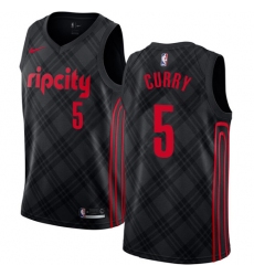 Men's Nike Portland Trail Blazers #5 Seth Curry Swingman Black NBA Jersey - City Edition