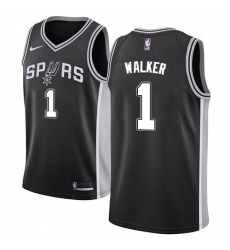 Men's Nike San Antonio Spurs #1 Lonnie Walker Swingman Black NBA Jersey - Icon Edition