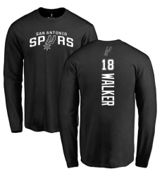 NBA Nike San Antonio Spurs #18 Lonnie Walker Black Backer Long Sleeve T-Shirt