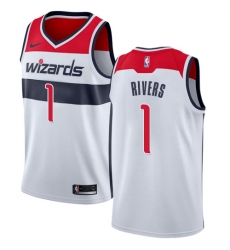 Men's Nike Washington Wizards #1 Austin Rivers Swingman White NBA Jersey - Association Edition