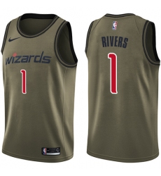 Youth Nike Washington Wizards #1 Austin Rivers Swingman Green Salute to Service NBA Jersey