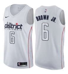 Men's Nike Washington Wizards #6 Troy Brown Jr. Swingman White NBA Jersey - City Edition