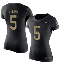 NFL Women's Nike New England Patriots #5 Danny Etling Black Camo Salute to Service T-Shirt