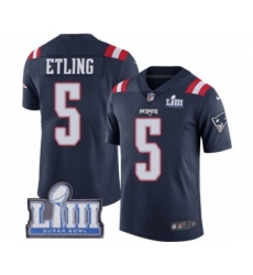 Youth Nike New England Patriots #5 Danny Etling Limited Navy Blue Rush Vapor Untouchable Super Bowl LIII Bound NFL Jersey