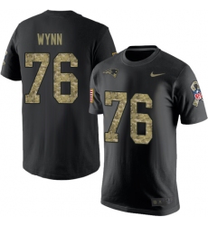 NFL Nike New England Patriots #76 Isaiah Wynn Black Camo Salute to Service T-Shirt
