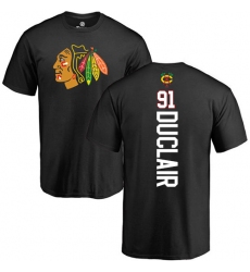 NHL Adidas Chicago Blackhawks #91 Anthony Duclair Black Backer T-Shirt
