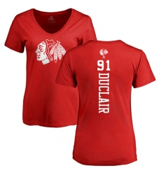NHL Women's Adidas Chicago Blackhawks #91 Anthony Duclair Red One Color Backer T-Shirt