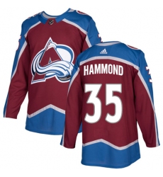 Men's Adidas Colorado Avalanche #35 Andrew Hammond Authentic Burgundy Red Home NHL Jersey