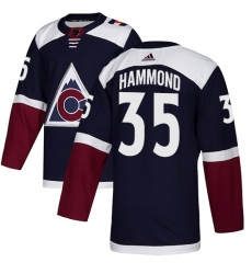 Men's Adidas Colorado Avalanche #35 Andrew Hammond Authentic Navy Blue Alternate NHL Jersey