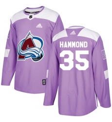 Youth Adidas Colorado Avalanche #35 Andrew Hammond Authentic Purple Fights Cancer Practice NHL Jersey