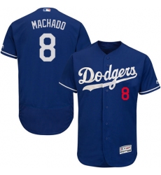 Men's Majestic Los Angeles Dodgers #8 Manny Machado Royal Blue Flexbase Authentic Collection MLB Jersey