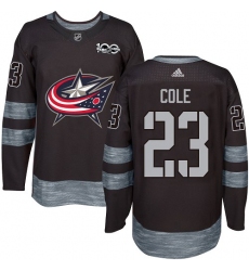 Men's Adidas Columbus Blue Jackets #23 Ian Cole Authentic Black 1917-2017 100th Anniversary NHL Jersey