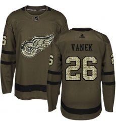 Youth Adidas Detroit Red Wings #26 Thomas Vanek Authentic Green Salute to Service NHL Jersey