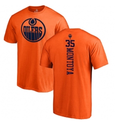 NHL Adidas Edmonton Oilers #35 Al Montoya Orange One Color Backer T-Shirt