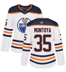 Women's Adidas Edmonton Oilers #35 Al Montoya Authentic White Away NHL Jersey