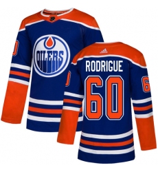 Youth Adidas Edmonton Oilers #60 Olivier Rodrigue Authentic Royal Blue Alternate NHL Jersey