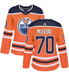 Women's Adidas Edmonton Oilers #70 Ryan McLeod Authentic Orange Home NHL Jersey