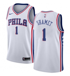 Men's Nike Philadelphia 76ers #1 Landry Shamet Swingman White NBA Jersey - Association Edition
