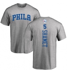 NBA Nike Philadelphia 76ers #5 Landry Shamet Ash Backer T-Shirt