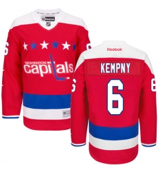 Women's Reebok Washington Capitals #6 Michal Kempny Premier Red Third NHL Jersey