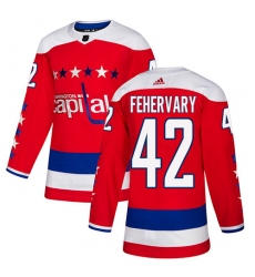 Men's Adidas Washington Capitals #42 Martin Fehervary Authentic Red Alternate NHL Jersey