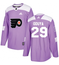 Men's Adidas Philadelphia Flyers #29 Johnny Oduya Authentic Purple Fights Cancer Practice NHL Jersey