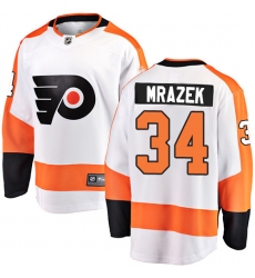Men's Philadelphia Flyers #34 Petr Mrazek Fanatics Branded White Away Breakaway NHL Jersey