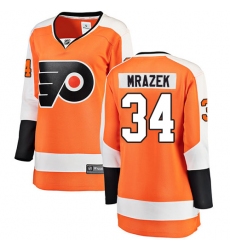Women's Philadelphia Flyers #34 Petr Mrazek Fanatics Branded Orange Home Breakaway NHL Jersey