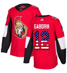 Men's Adidas Ottawa Senators #12 Marian Gaborik Authentic Red USA Flag Fashion NHL Jersey